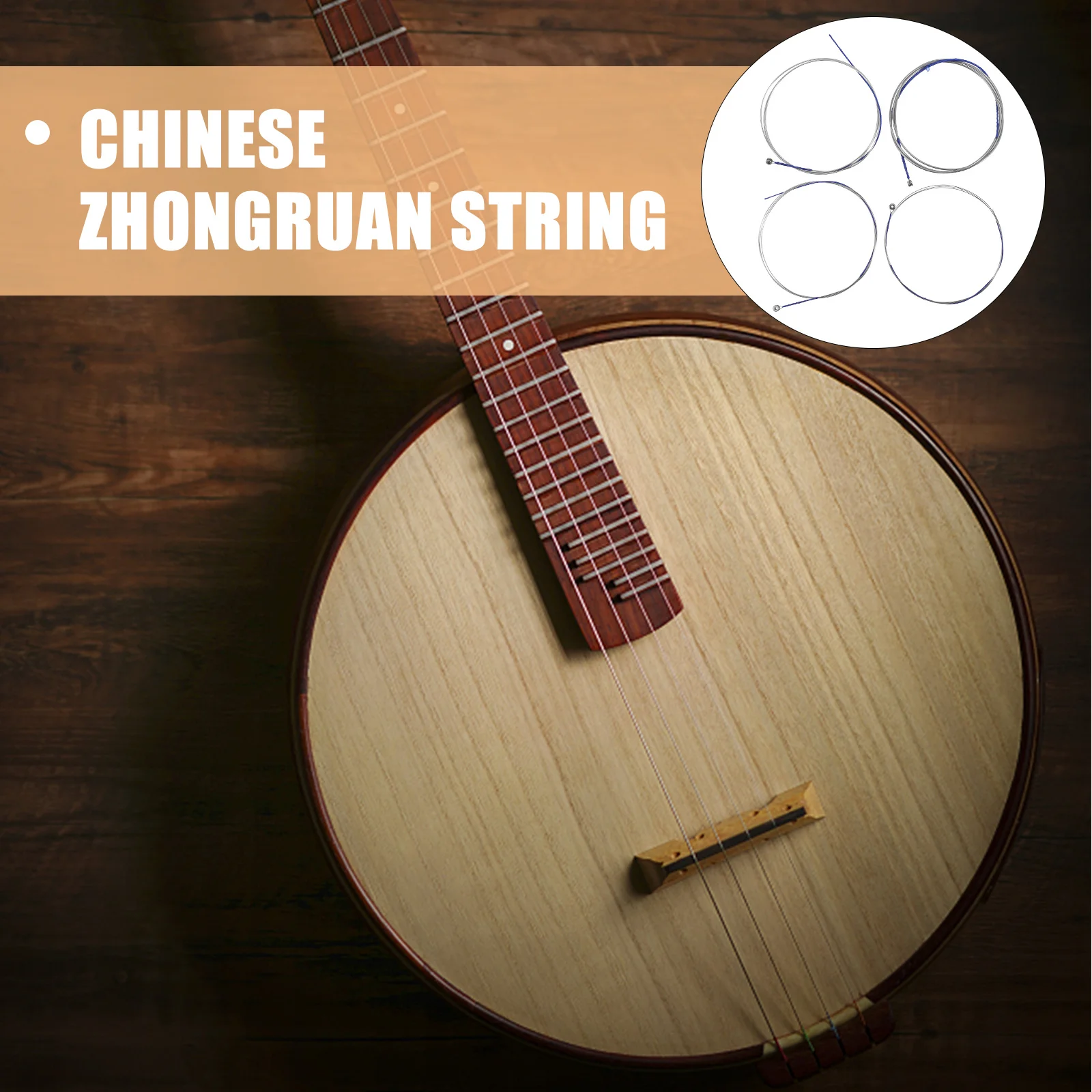 

4Pcs Chinese Zhongruan Strings Set Professional Replacement Zhongruan Parts Useful Stringed Instrument Accessories for Sweet
