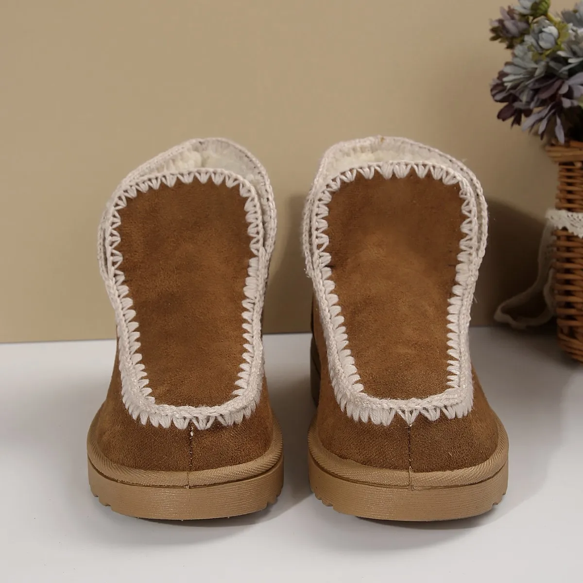 2025 New Outdoor Soft Fluffy Women Boots Autumn Winter Warm Padded Non-slip Cotton Boots Casual Flat Platform Botas Shoes