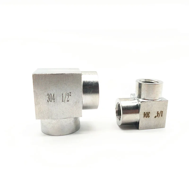 

304 Stainless steel 90 equal elbow 1/8" 1/4" 3/8" 1/2" 3/4" 1" CNC high pressure Female thread right-angle connector Fitting