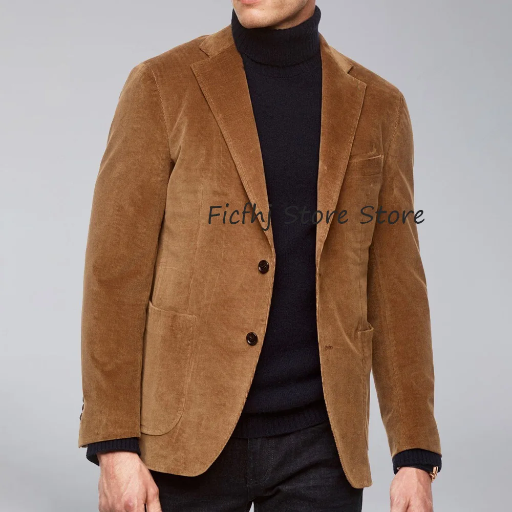 

Men's Jacket Costumes Corduroy Fabric Elegant Man Suit Top Two Buttons Casual and Stylish Blazers for Man Suits Jackets Fashion