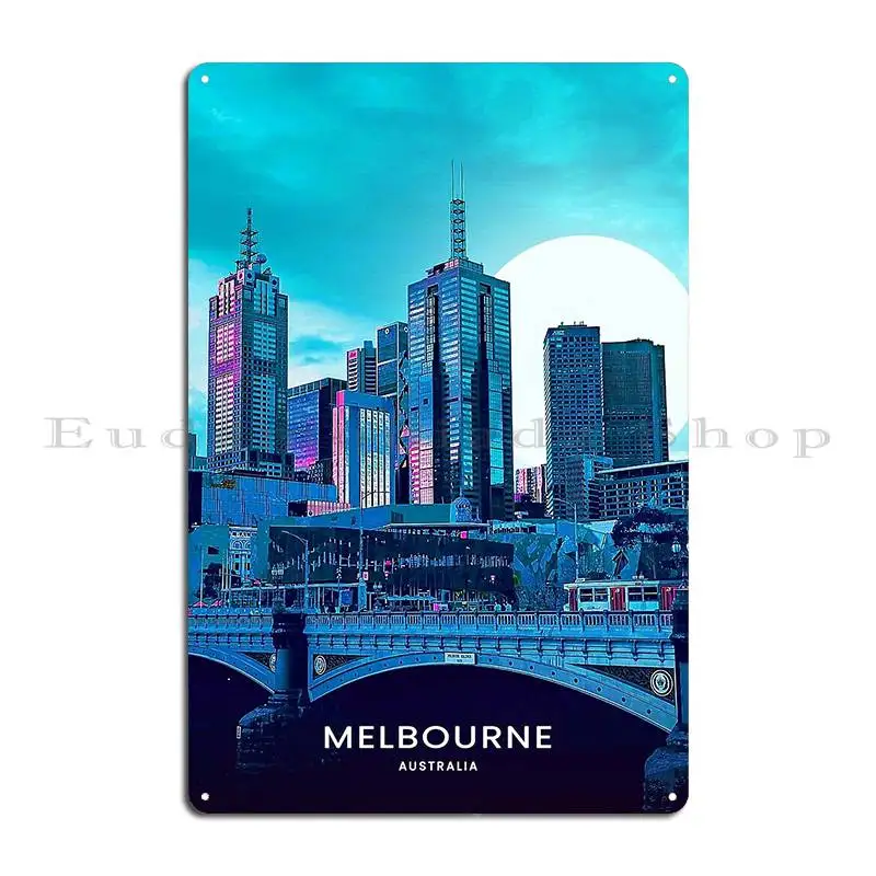 Melbourne City Metal Plaque Poster Sign Funny Design Cinema Poster Tin Sign Poster