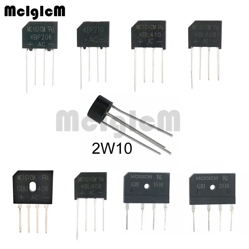 

1000PCS 2W10 GBJ2510 GBJ3510 GBU406 KBL406 diode bridge rectifier KBP206G KBP210G KBL410 KBL608