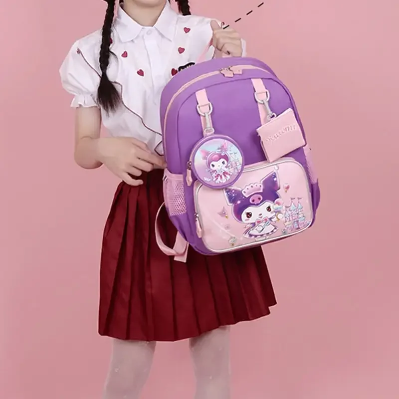 

Sanrioed Anime Kuromi Melody Hello Kitty Cinnamoroll Large Capacity Backpack Cute Schoolbag Cartoon Student Shoulder Bag Gift