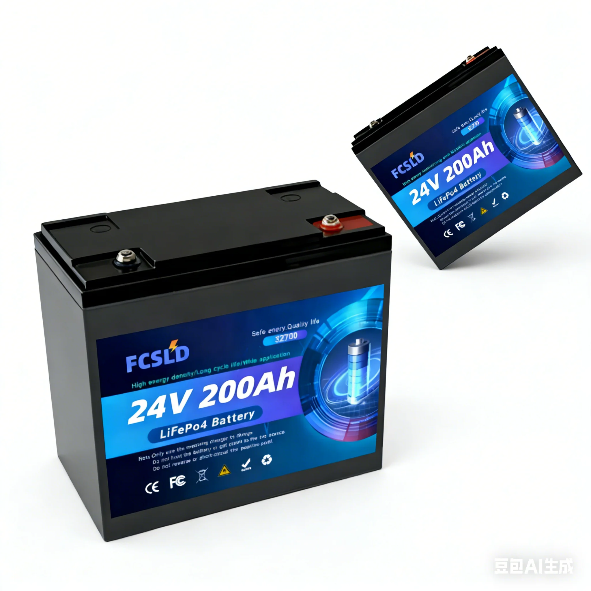 

100% New 32700 LiFePO4 24V 100Ah-200Ah Battery has built-in 200A rechargeable Ferrous Lithium Phosphate Solar Off-grid Battery.