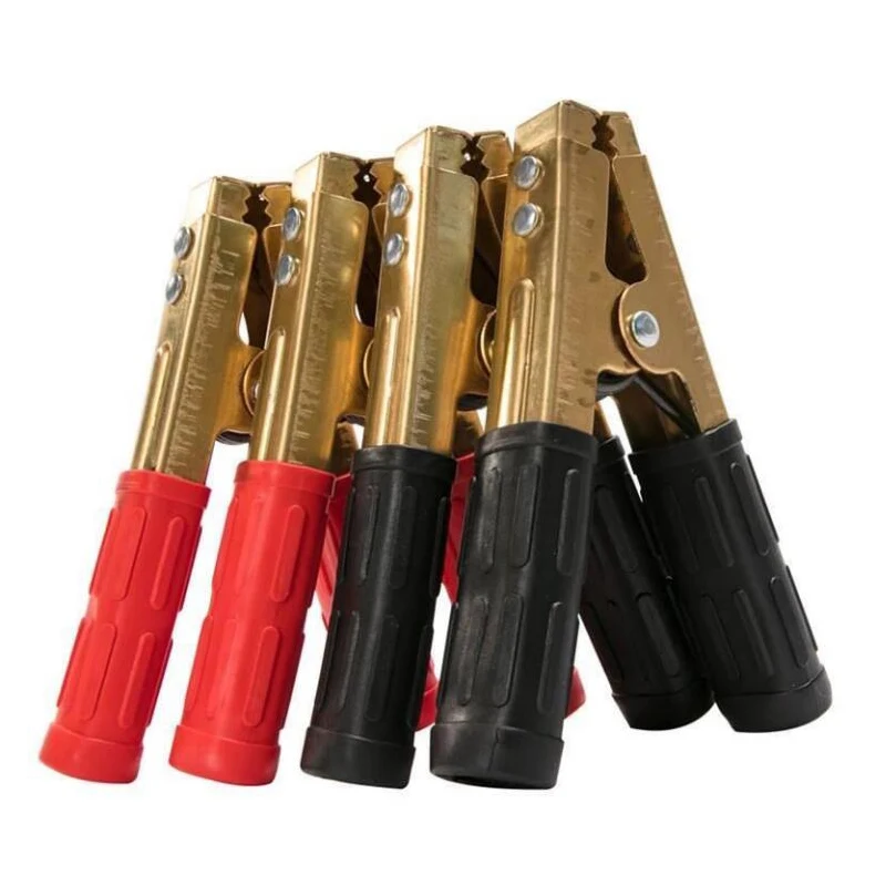 2PCS Thicken Copper 155 Cm Insulated Crocodile Clip Large Alligator Clamp Battery Terminal for Car Auto Vehicle