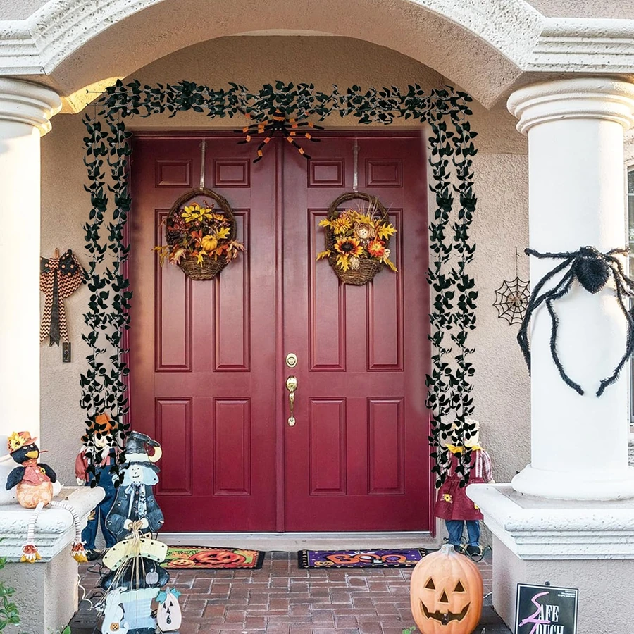 Künstliche Pflanzen Blätter Ranken Rattan Halloween Weihnachten Hochzeit Zuhause Tischdekoration Outdoor Garten Hof Bogen DIY Zubehör – Detail 4