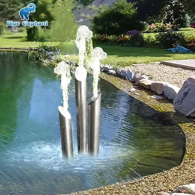 Outdoor Garden Fountain Stainless Steel Garden Fountain Ornament Outdoor Water Feature Waterfall