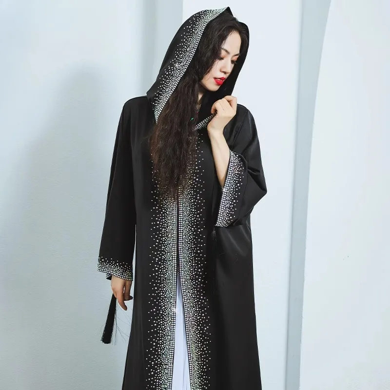 Customized New Belly Dance Costume Performance Waiting Dress Competition Preparation Windproof Warm Coat Waiting Cloak Robe Blue