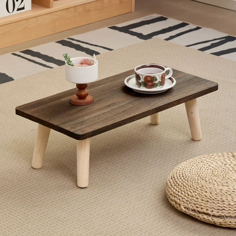 #¥Wooden Low Tea Table Tatami Desk For Balcony Living Room Japanese-StyleShelf Small Coffee Desk
