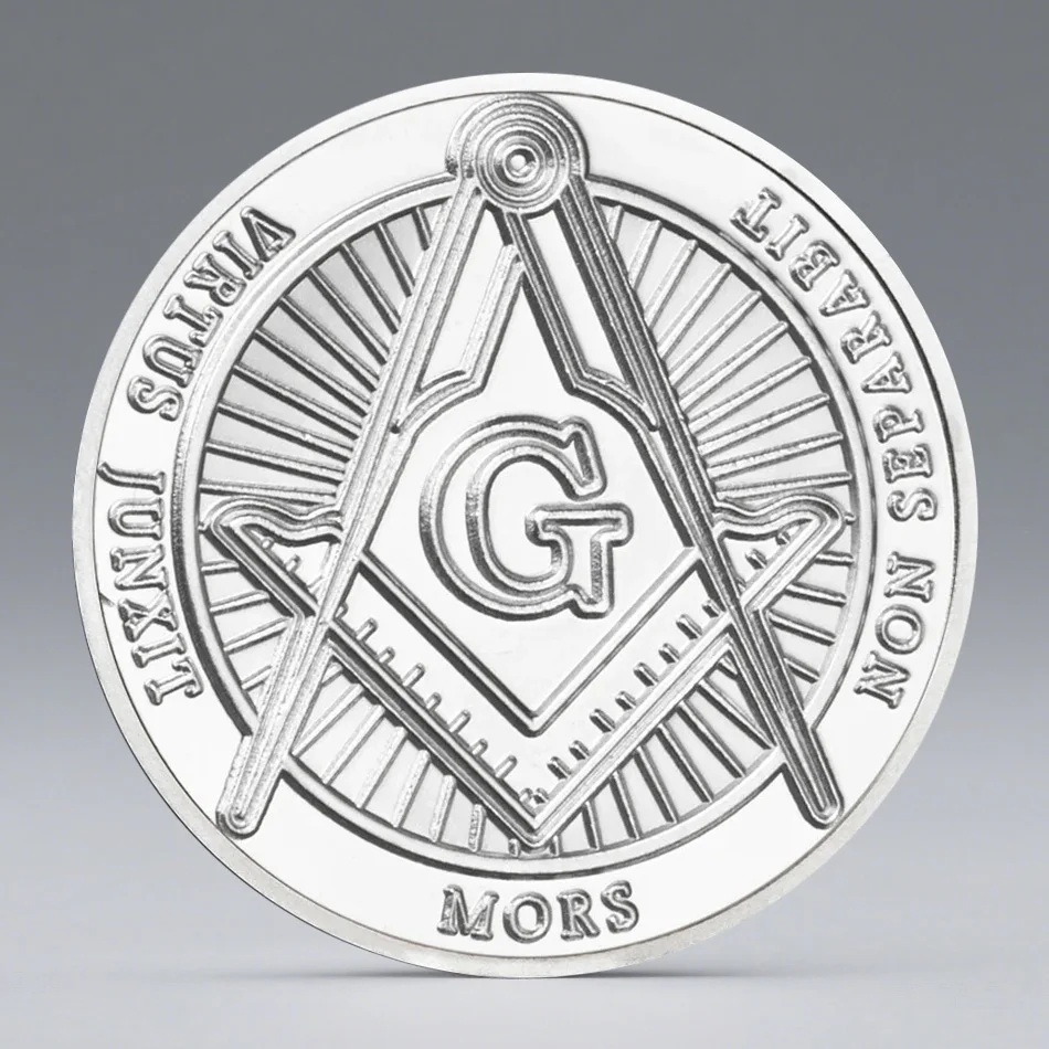 United States Freemason Souvenir Coin All Seeing Eye Pattern Silvery Plated Commemorative Coin