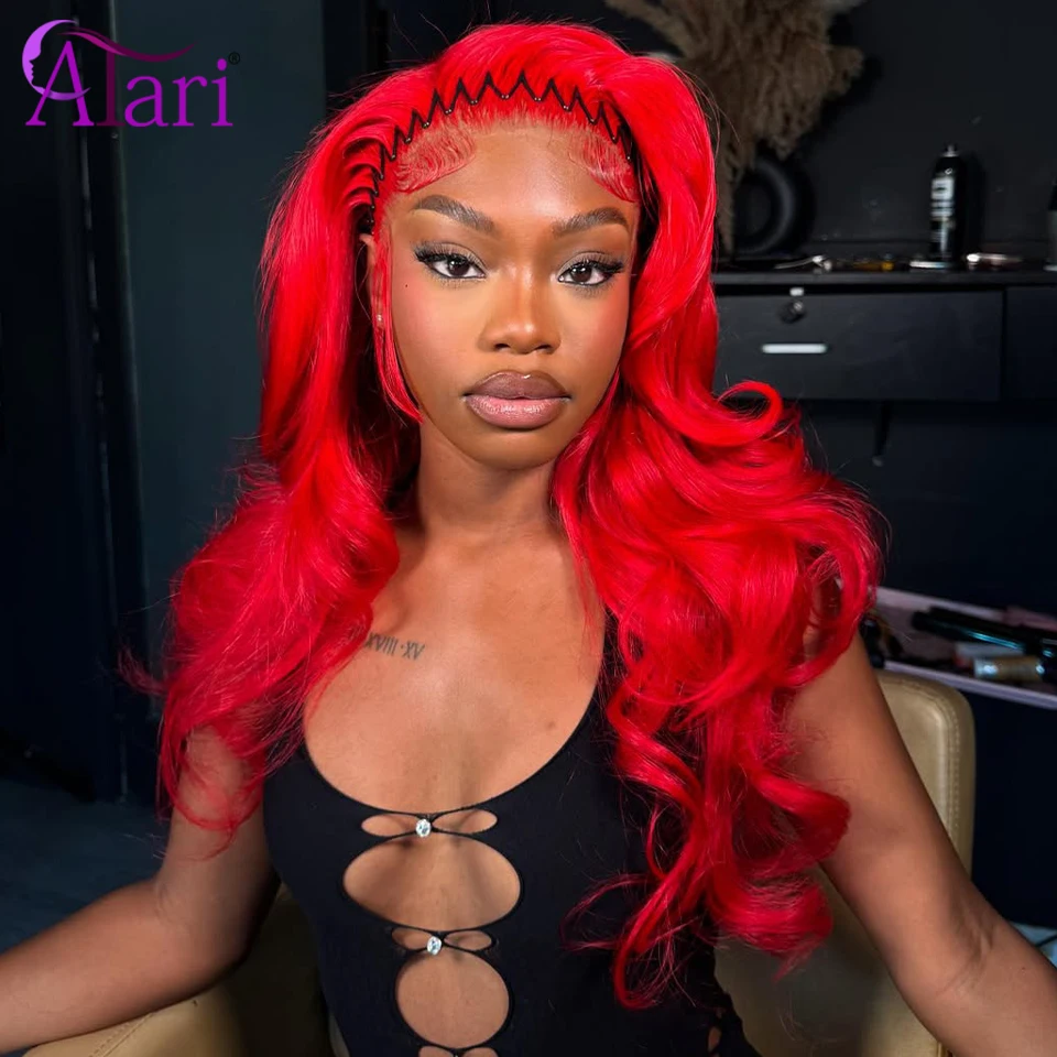 

5x5 Lace Closure Hot Red Body Wave Human Hair Wigs Colored Magic Red 13x4 13x6 Lace Frontal Wig Brazilian Hair Wig Pre Plucked