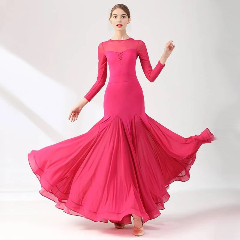 

Women Elegant Ballroom Dress High-end Stage Performance Competition Costume Modern Dance Social Dancing Waltz Practice Dresses