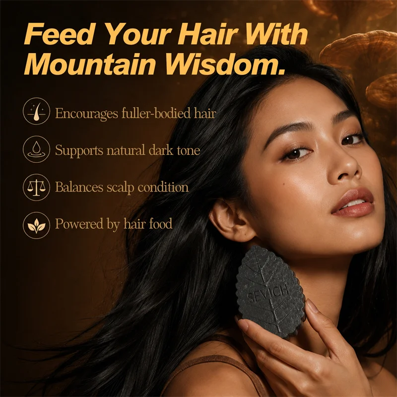 Sevich Black Hair Soap Darkening Hair Soap Deep Cleansing Blackening Beard Eyebrows Hair Shampoo Soap Natural Hair Dye Soap 120g - view 4