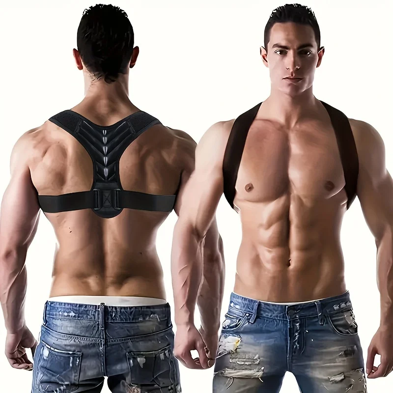 Corrector de postura con tirantes para espalda para hombres y mujeres, cinturón de soporte Lumbar magnético para espalda baja y superior (compre una talla arriba)
