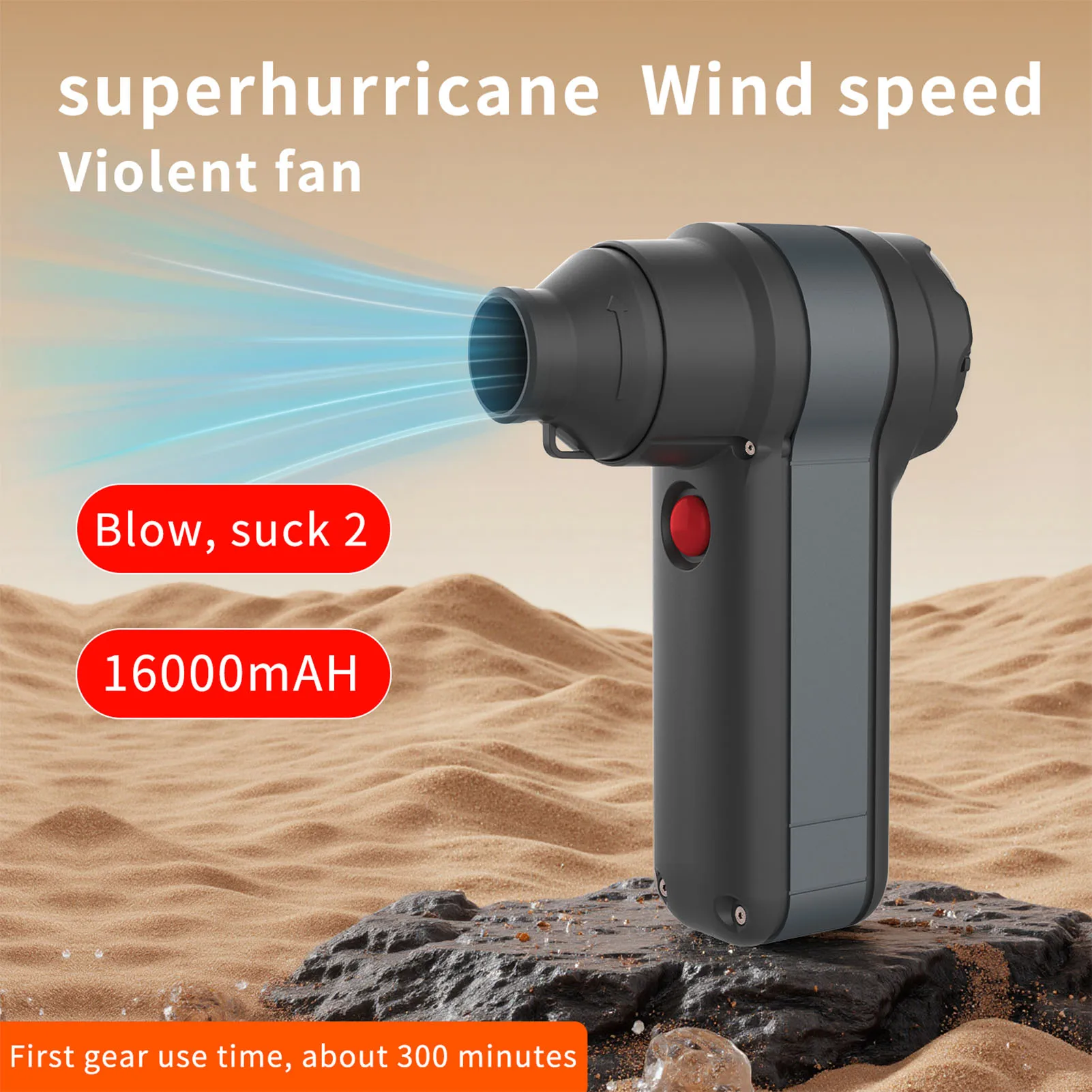 

Portable Air Blower USB Rechargeable Anti Slip Handle 500000RPM Electric Air Duster Cordless 50mm Brushless Motor for Keyboard