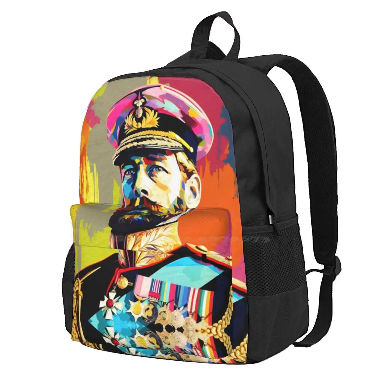 George V Pop Art Hot Sale Schoolbag Backpack Fashion Bags George V Pop Art King George Britain England United Kingdom Royal