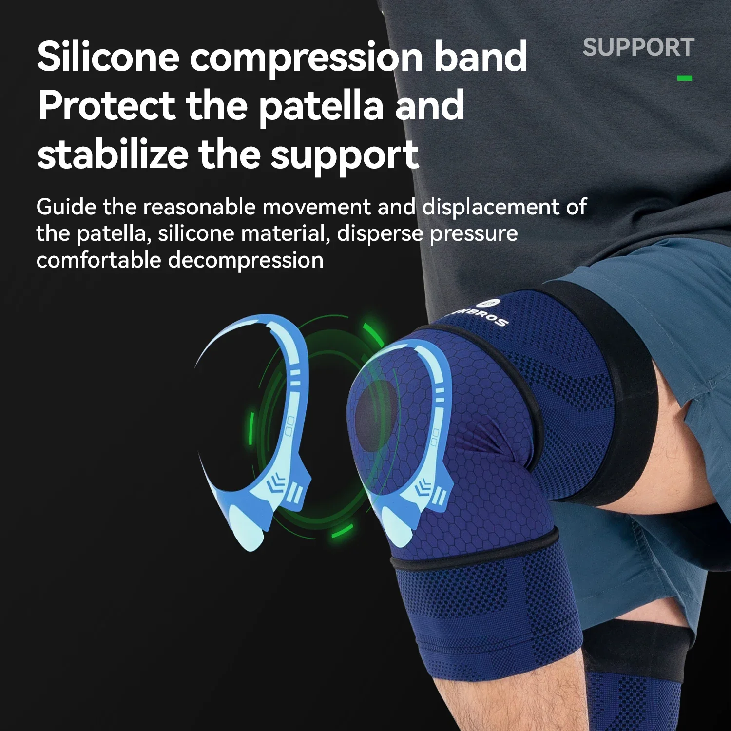 

ROCKBROS Knee Pads Men Women Pressurized Elastic Sports Knee Joints Protector Outdoor Cycling Running Leg Protection Accessories