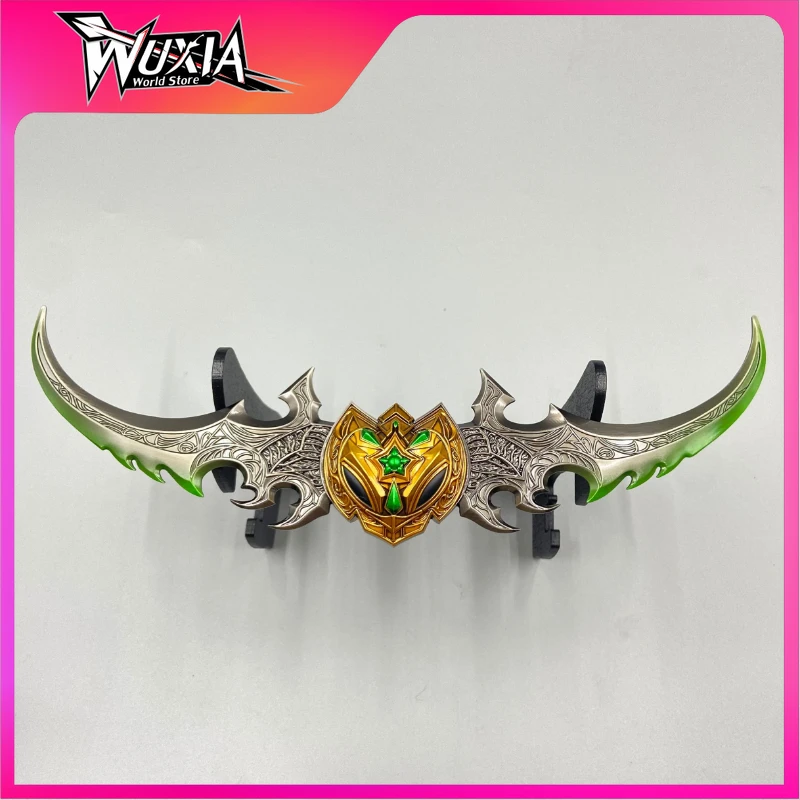 World of Warcraft Warglaive of Azzinoth Luminous Weapon Burning Legion Illidan Stormrage 29cm Metal Katana Model Blunt Weapon