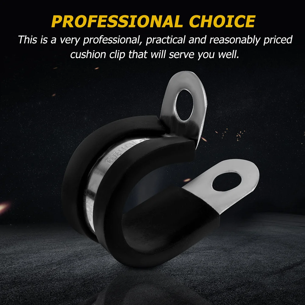 20 قطعة مشابك كابلات من الفولاذ المقاوم للصدأ مشبك مبطن مطاطي مقاوم للصدأ لإدارة رف خط أنابيب الأسلاك مشبك معدني