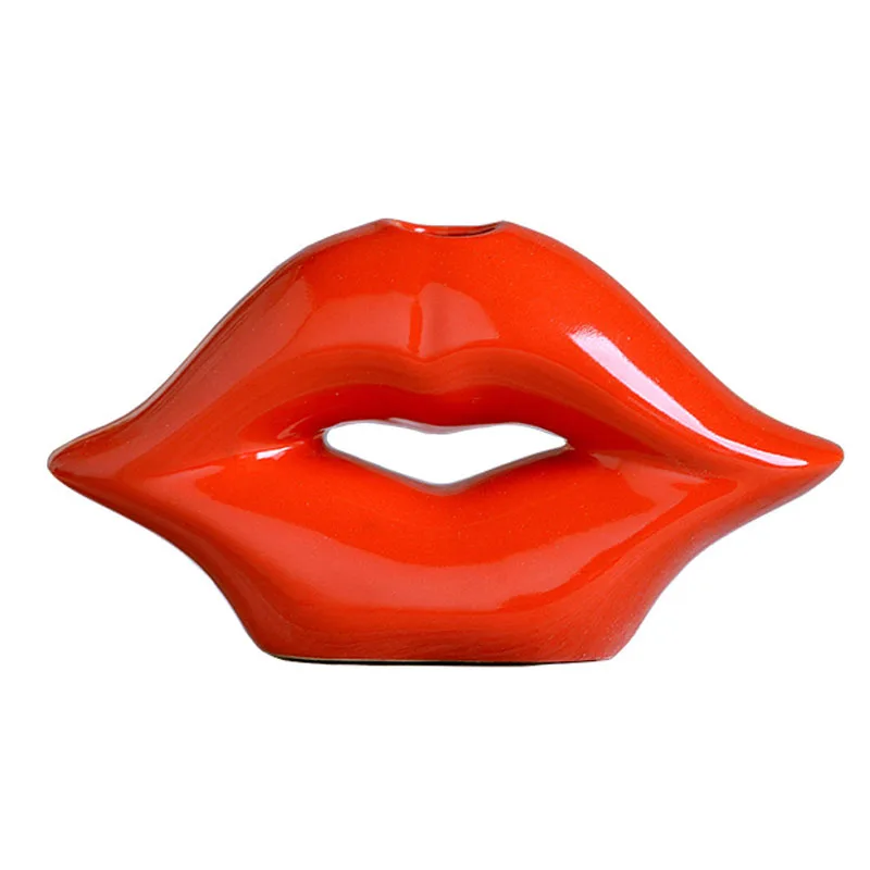 Nordic Creative Ceramic Lip Disposition Flowers Vase of Stay at Desktop modern decor flower vase home decoration