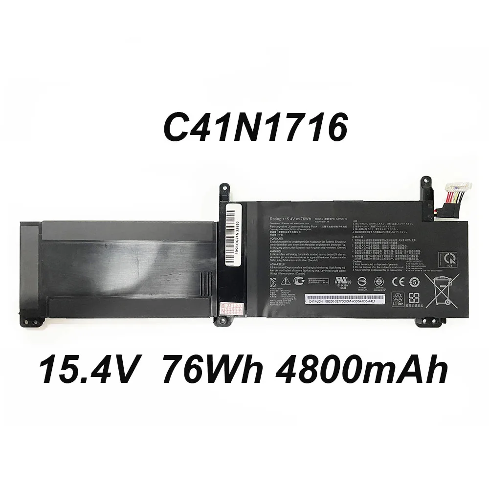 C41N1716 15.4V 76Wh 4800mAh Laptop Battery For ASUS ROG STRIX GL703GM S7BS8750 GL703GM Scar Edition Series S7BS