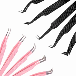 RUJADE 1pc High Precision Anti-Static Eyelash Extension Tweezers Makeup Stainless Steel Eyelash 3D accurate Clip