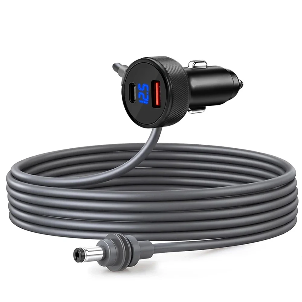 2/3M For Starlink Mini Digital Display Car Charger To DC Power Cable With USBA+C Interface Car Charging Cable For Starlink Mini