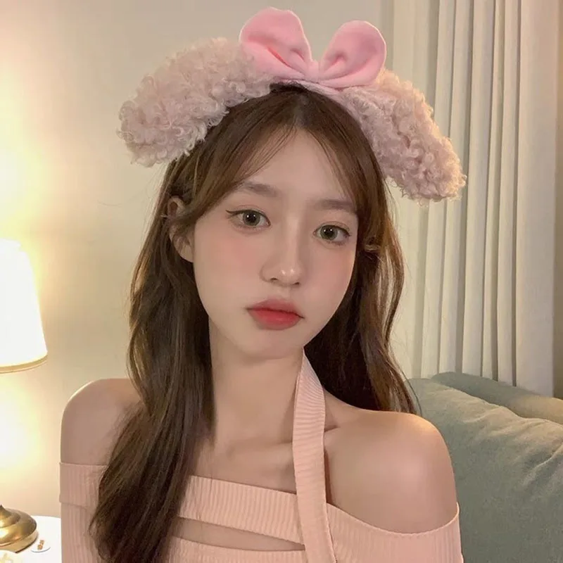 

Kawaii Sanrio Plush Headband My Melody Cinnamoroll Anime Cute Cartoon Plush Ear Head Band Hair Accessories Girl Christmas Gift