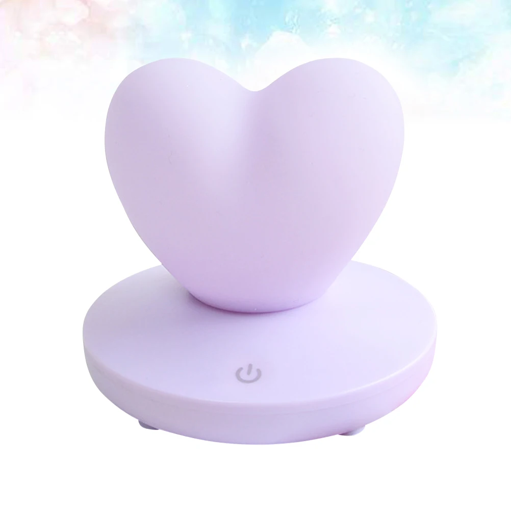 

Heart Shaped Rechargeable Night Light Cute Bedroom Decor Lamp Silicone Lights for Baby Living Place Corridor Hotel Room