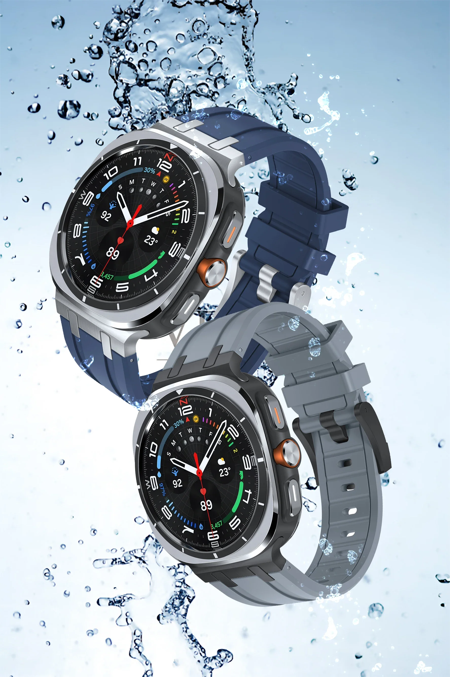 Мягкий силиконовый ремешок для Samsung Galaxy Watch Ultra 2025 47 мм, металлический соединенный ремешок для часов Galaxy Watch 7 Ultra, аксессуары для браслета