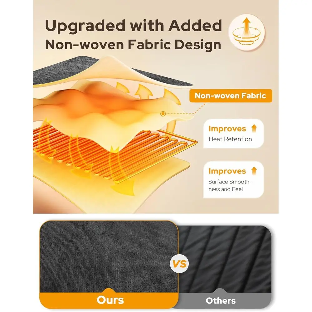 بطانية رمي كهربائية مكونة من 9 مستويات مع جيب للقدم، 10 مؤقتات، فلانيل ناعم وشيربا، 50 × 70 رمادي، هدية مريحة #5