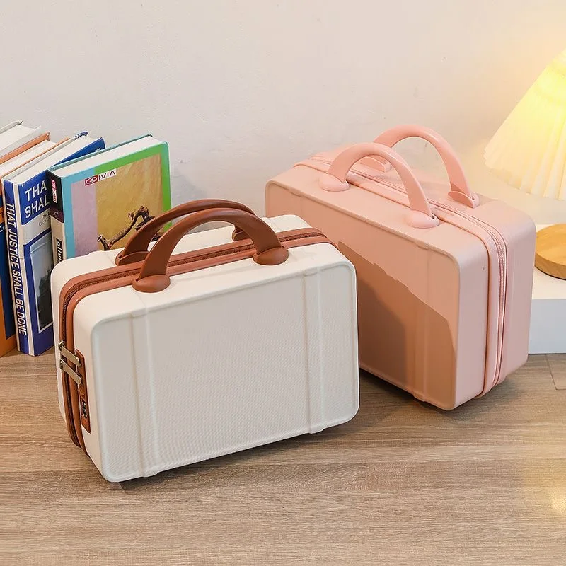 14 inch Mini Cabin Suitcase Fashion Women Travelling Luggage Hangable Trunk Solid Color Cute Small Cosmetic Box Female Travel