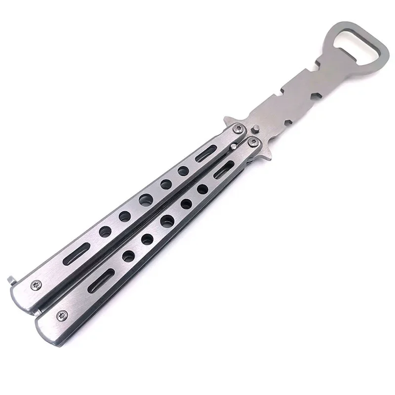 Foldable Butterfly Knife Trainer Transformable Blunt Balisong Pocket Trainer Stainless Steel Outdoor Training Tool for Game - Image 6