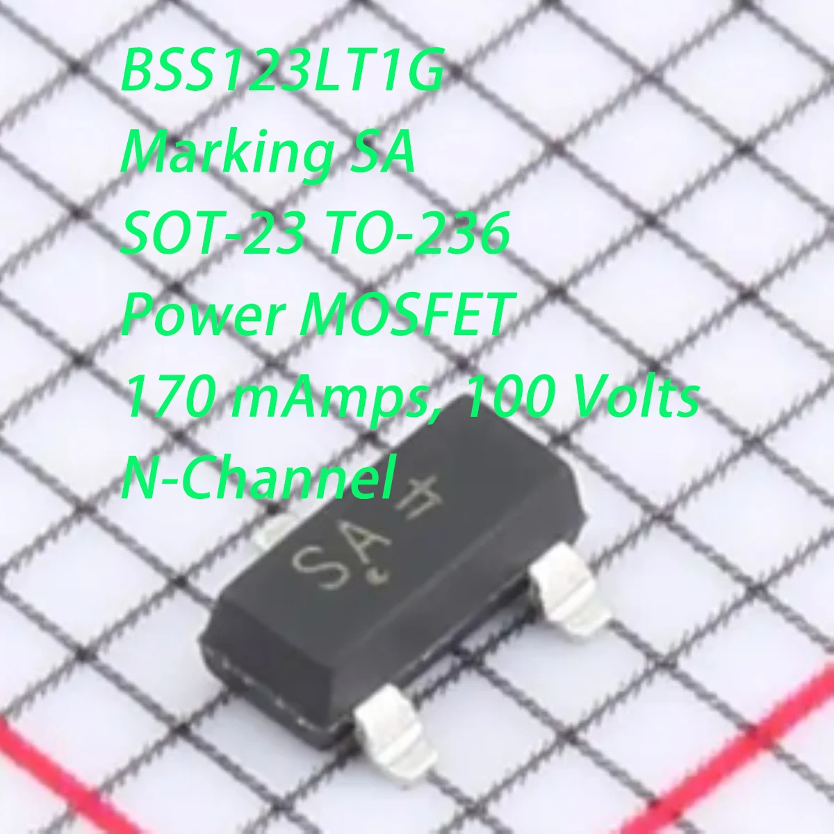 20PCS BSS123LT1G Marking SA SOT23 TO236 NEWOriginal Field Effect Tube Transistor 225mW 100V 170mA 1N Channel 0.17A 6Ω/Ohm MOSFET