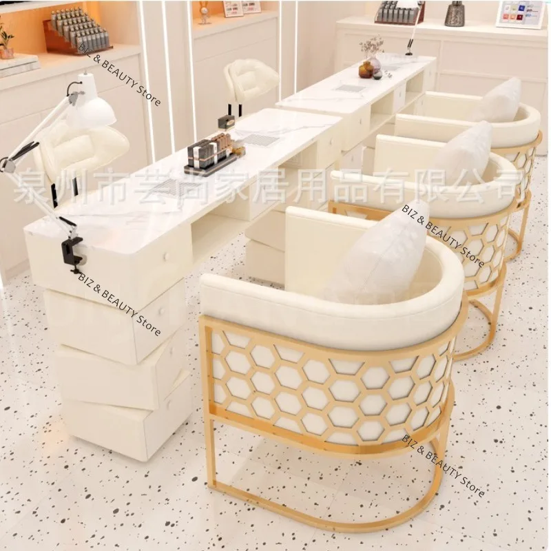 مجموعة كراسي لوحة الصخور طاولات أظافر متعددة الوظائف مع مقبس مكنسة كهربائية طاولات أظافر مكاتب استقبال أثاث Tavolo JTN #2