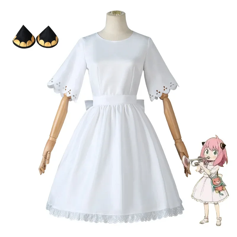 

Аниме Аня Форгер белое платье Косплей Костюм на заказ