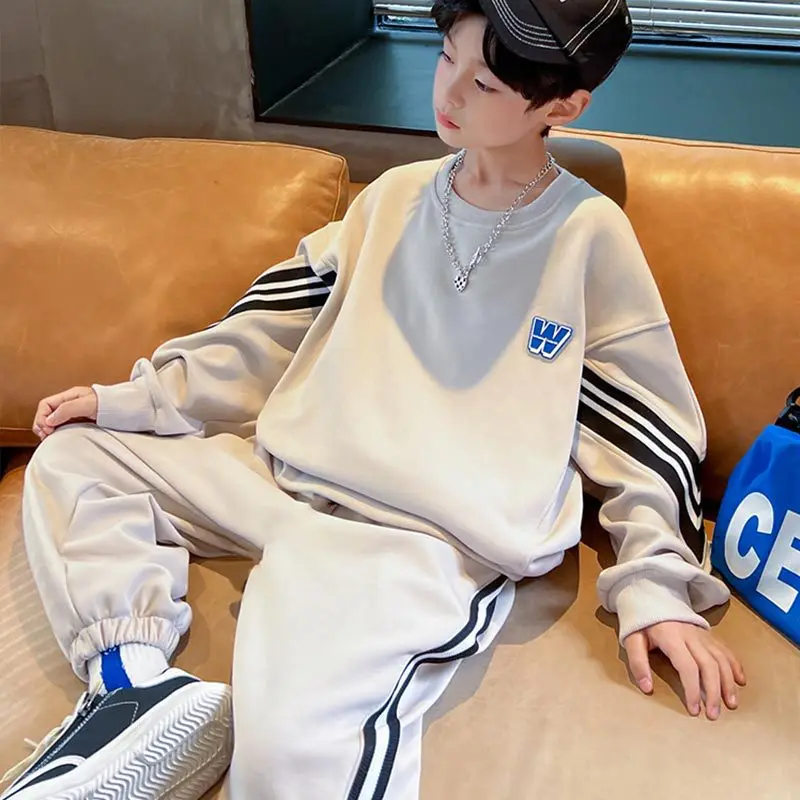

Boy' Casual Two-piece Clothes Suit 2025 Children's Spring Autumn Sports Suit Clothing Teen Boy Sweatshirt and Pants Clothes Sets