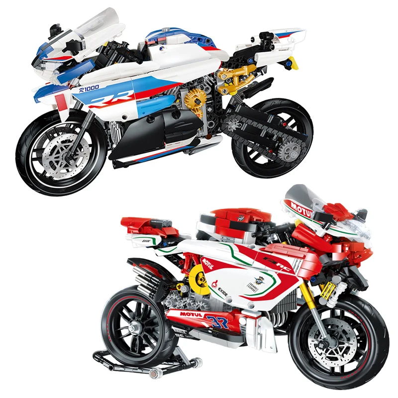 

IN STOCK MOC Technical Motorcycle Agusta Building Blocks Model City Sports Car S1000rr Bricks Assembling Toys for Boys Gift Set