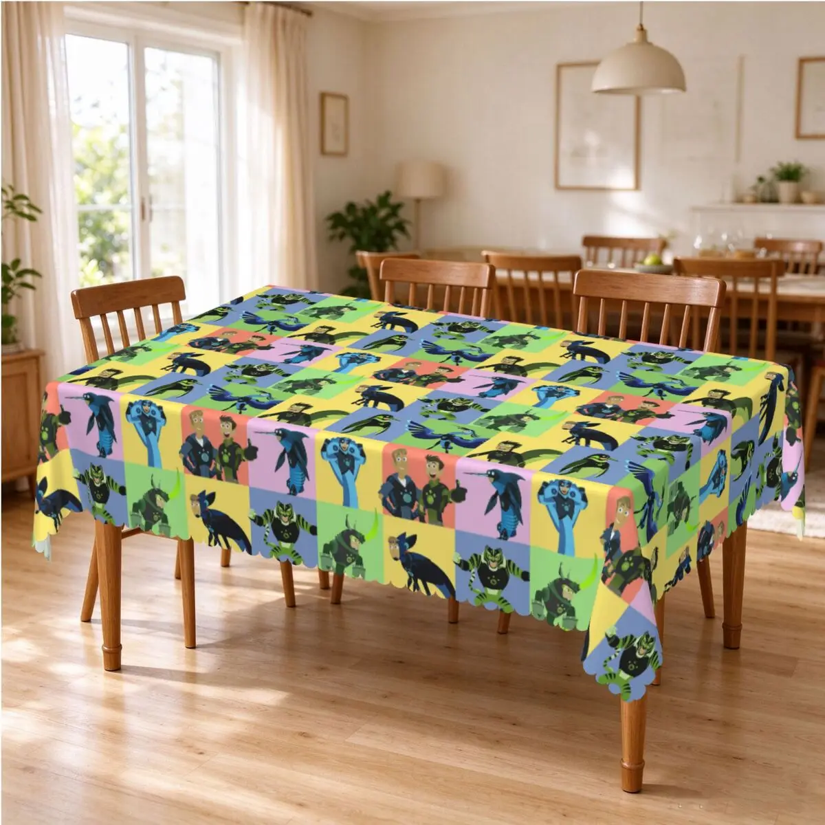 Wild Kratts Creature Powers Tablecloth Restaurant Kitchen Rectangular Tablecloth Festival Party Decorations Dining Table Cover