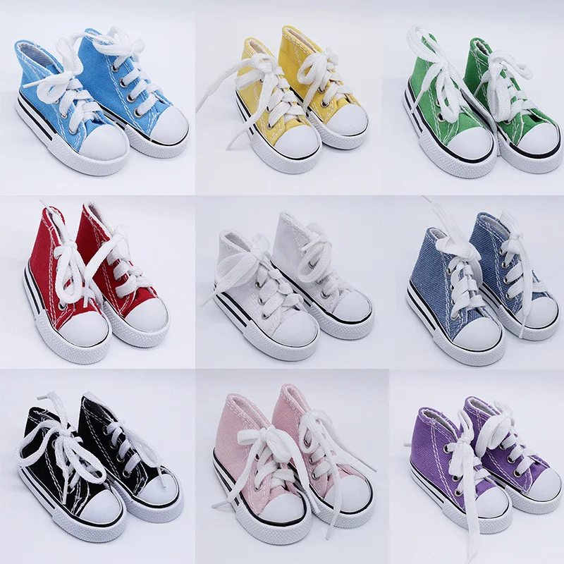 7.5cm Doll Canvas Shoes 1/3 1/4 BJD Doll Sneakers Shoes Doll Clothes Accessory Diy Handmade Doll Gift 1Pair