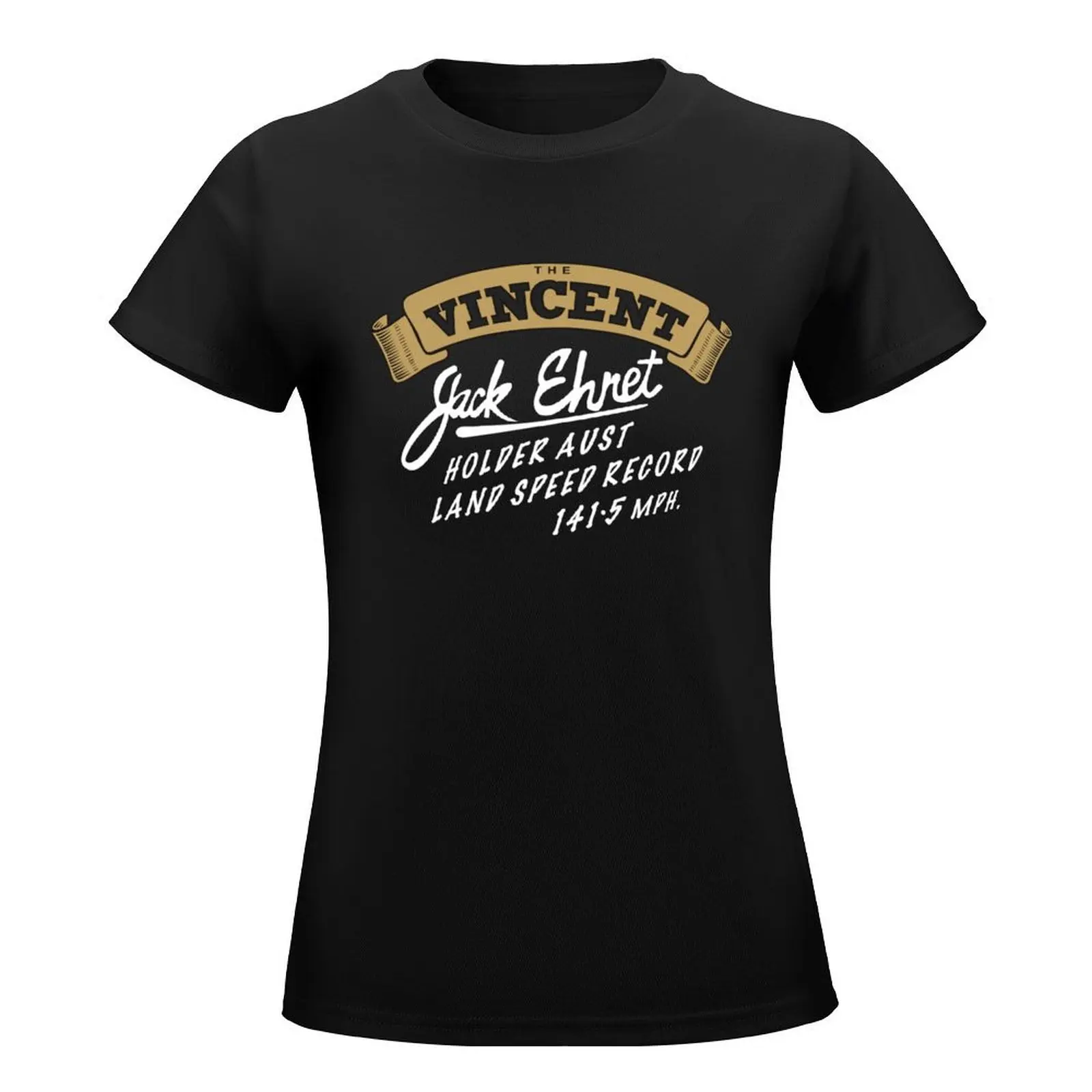 Vincent Black Lightning Jack Ehret Speed Record T-Shirt quick-drying Blouse tight shirts for Women