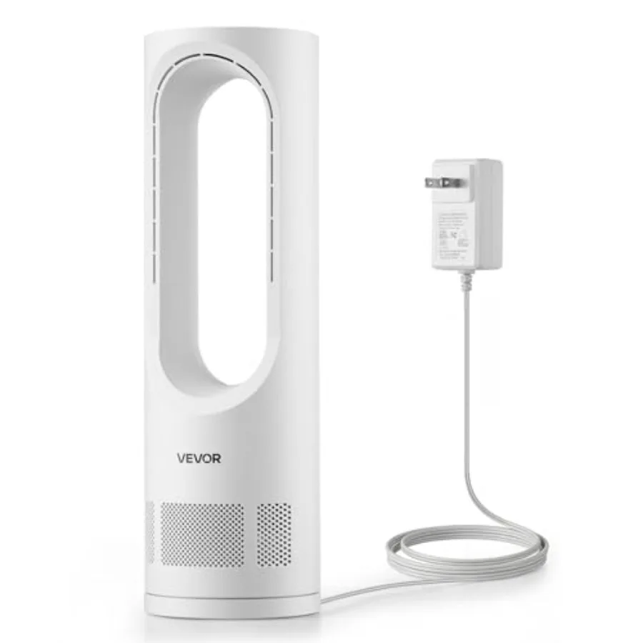 

Desk Fan Bladeless, 17 inch Office Table Fan Small Quite, 5 Speeds Adjustment, 0-9H Timer, 60-Degree Oscillation, Touch Control
