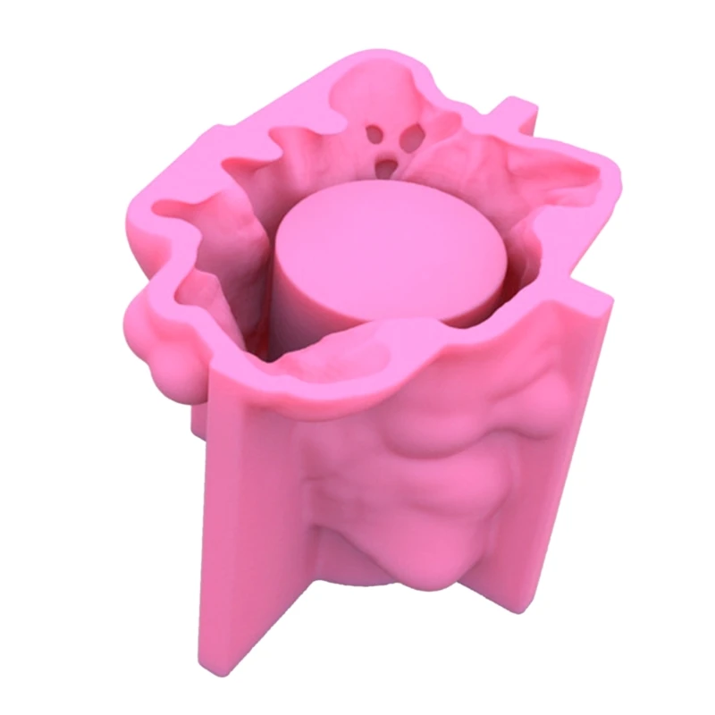 Flower Pot Mold 3D Man Face Tree Stump Cement Silicone Mould Holder Molds