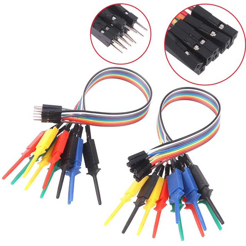New 1pc 20cm 10P High Efficiency Test Hook Clip Logic Analyzer Cable Gripper Probe Test Clamp For Chips Pins Connecting Testing