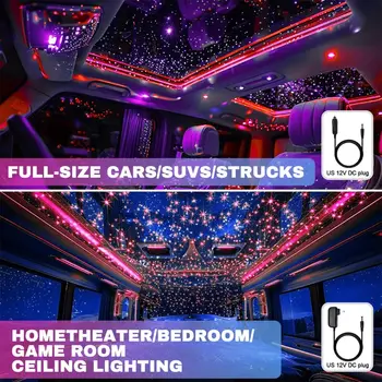 12W domácí střešní světlo do auta s hvězdami 500/1000 ks optických vláken na stropní čalounění LED atmosférické světlo s RGB meteorickou hudbou, ovládání pomocí aplikace 6 nejlepší prodej střešní hvězdné světlo - №5