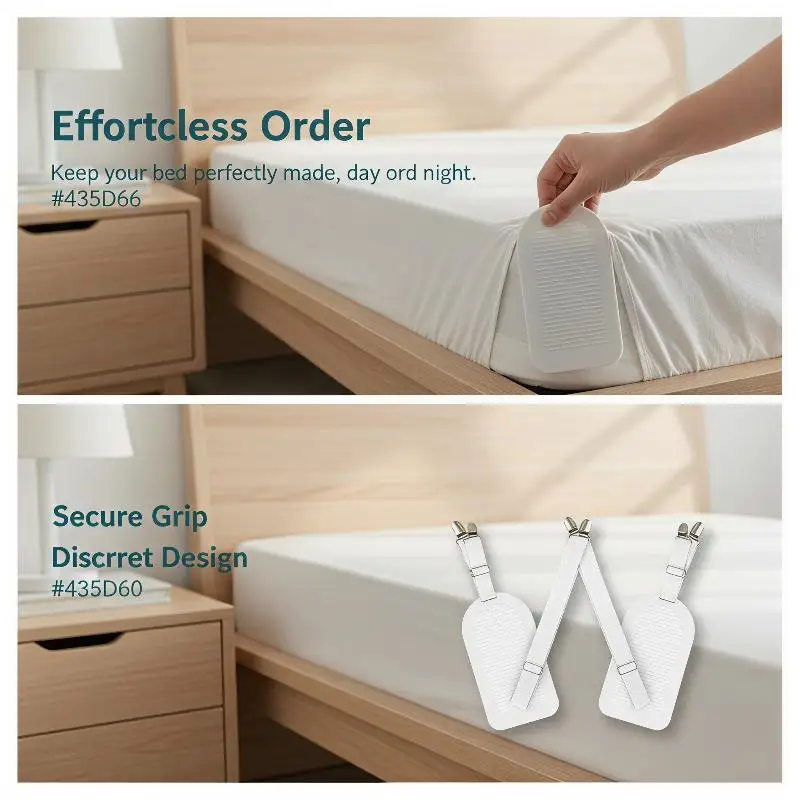 Bed Sheet Clips Adjustable Bed Sheet Holder Straps Elastic Fitted Bedding Clips Fasteners For Home Hotel