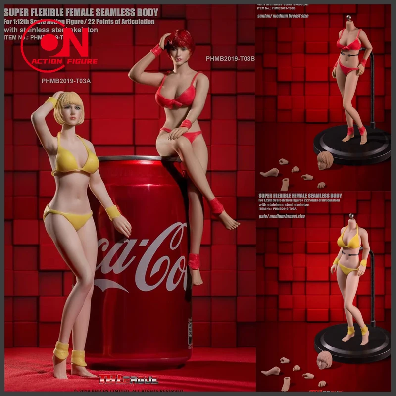 

TBLeague Phicen 1/12 T03A T03B Female Action Figure Seamless Body with Head Sculpt Pale Suntan Figurine Dolls