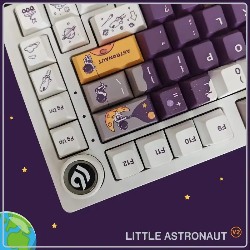 Mechanical Keyboard Keycaps Pbt Full Five Sided Thermal Sublimation Original Factory Height Keycaps Space Theme Ergonomics