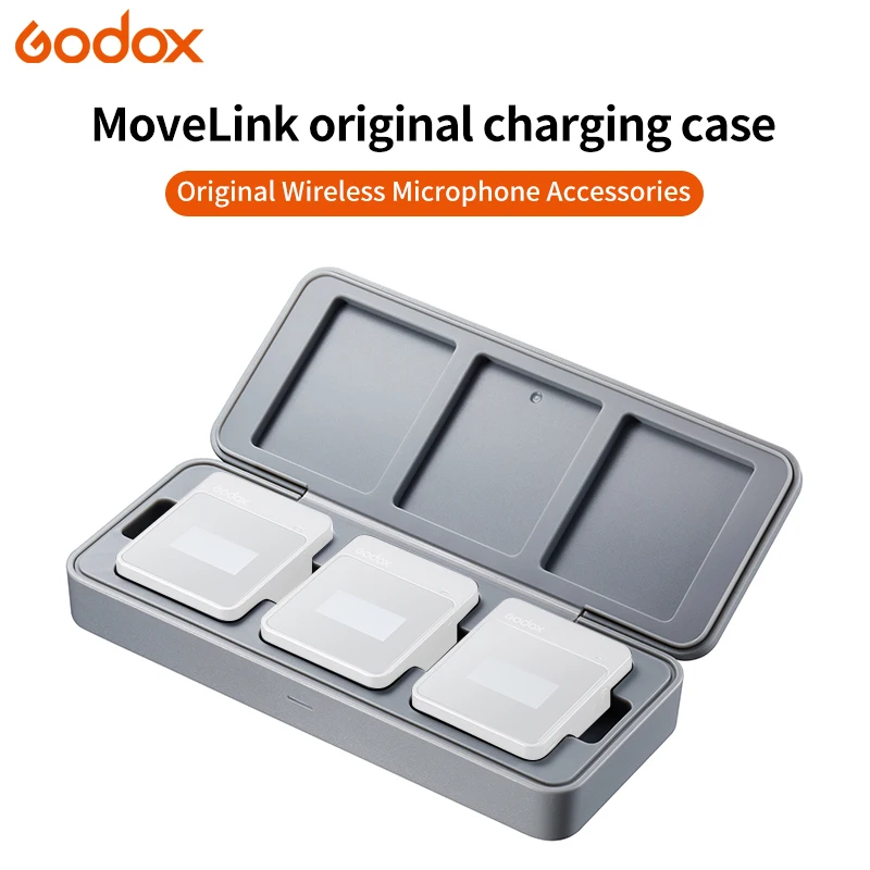 

Godox MoveLink ML-C3 Wireless Charging Case With 3 Slots For Godox MoveLink M1 M2 UC1 UC2 RX 2.4GHz Wireless Microphone System