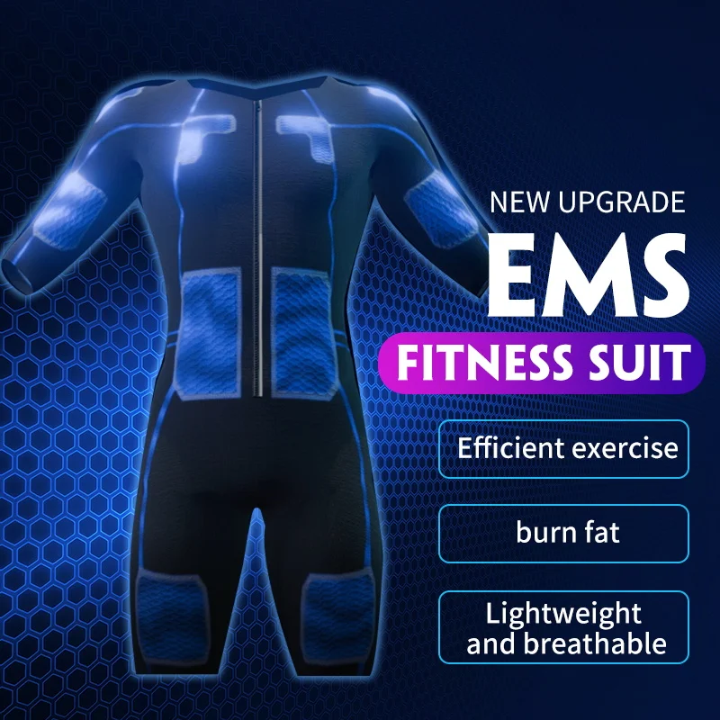 High Efficiency Full Body EMS Training Suit Wireless Remote Control Adjustable Intensity Sports Muscle Stimulation & Recovery